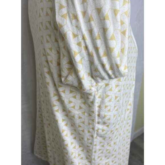 J. McLaughLin Womens Open Front Knit Cardigan Yellow White Size L - Picture 5 of 10